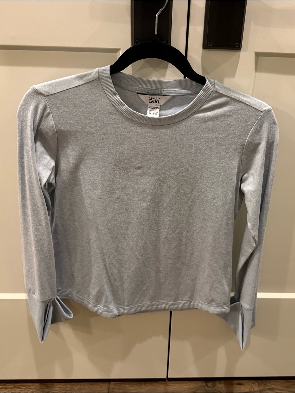 Athleta Girl Performance Long Sleeve Light Gray, Sz 8-10
